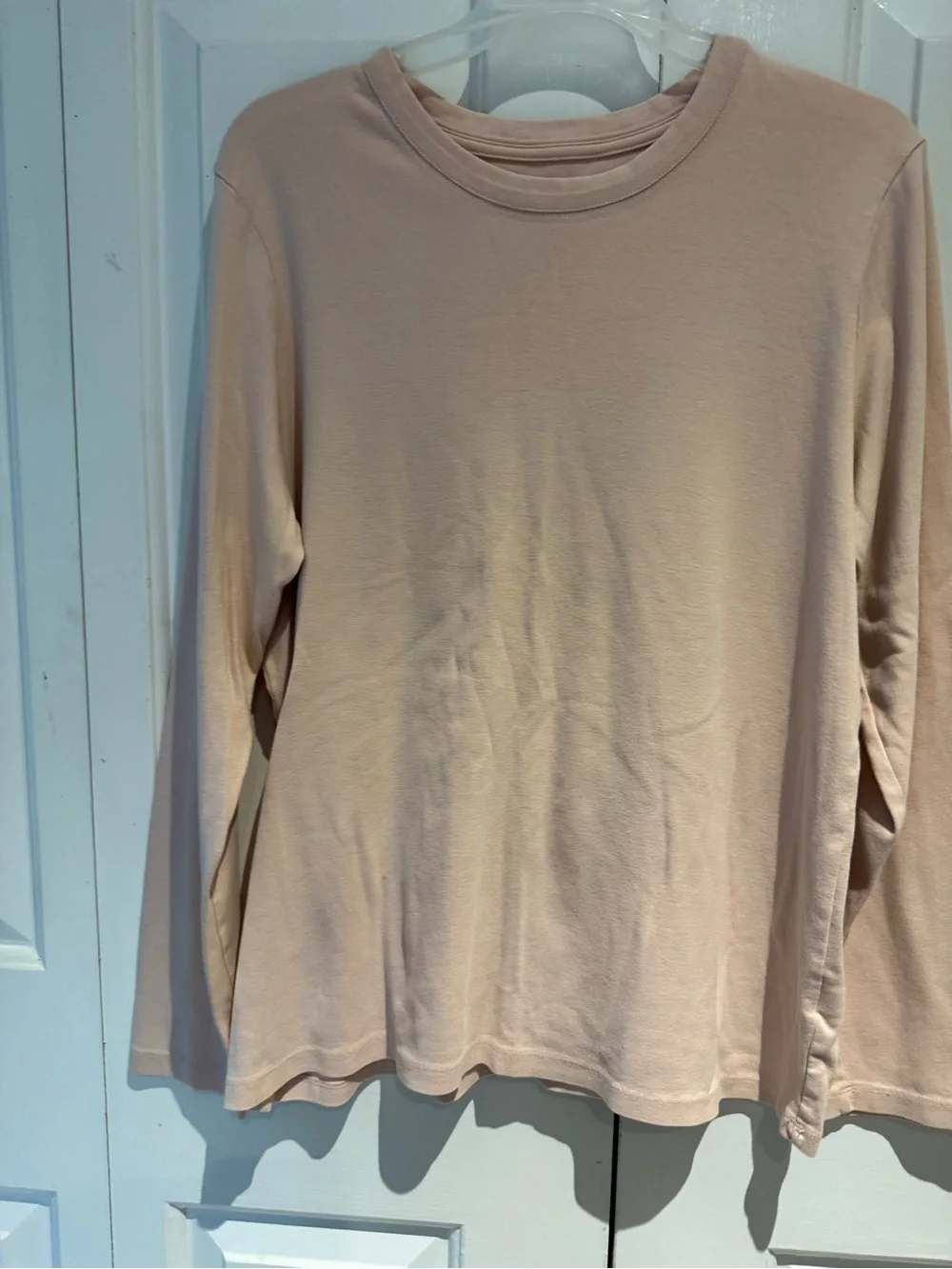 Lands' End Long-Sleeve Crewneck Top in Light Blush